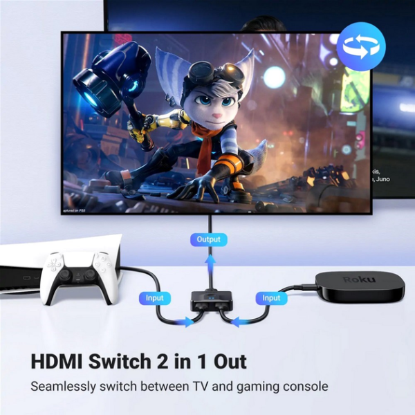 Спліттер-перемикач HDMI 2.0 UGREEN CM217, 2-в-1, двонаправлений, 4K@60Hz, чорний