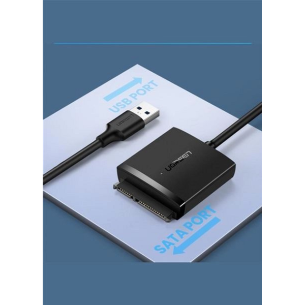Адаптер для HDD/SSD UGREEN CM257 USB 3.0 to SATA 2.5"/3.5" з підтримкою UASP, 0.5 м, Black