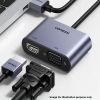 Адаптер відео UGREEN CM449 USB 3.0 to HDMI + VGA 2-в-1 для двох моніторів, 0.15 м, Gray