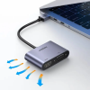 Адаптер відео UGREEN CM449 USB 3.0 to HDMI + VGA 2-в-1 для двох моніторів, 0.15 м, Gray