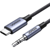 Кабель UGREEN CM450 USB Type-C (Male) to 3.5 мм Jack (Male) з чипом, 1 м, Black