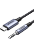 Кабель UGREEN CM450 USB Type-C (Male) to 3.5 мм Jack (Male) з чипом, 1 м, Black