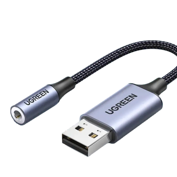 Звукова карта UGREEN CM477 USB 2.0 to 3.5mm Audio Adapter Aluminum Alloy 25cm