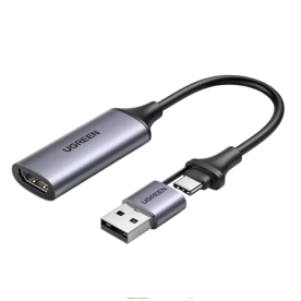 Конвертор сигналу Ugreen CM489 USB-A/Type-C to HDMI Video Capture Device Gray