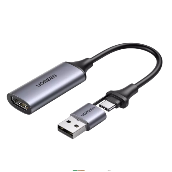 Конвертор сигналу Ugreen CM489 USB-A/Type-C to HDMI Video Capture Device Gray