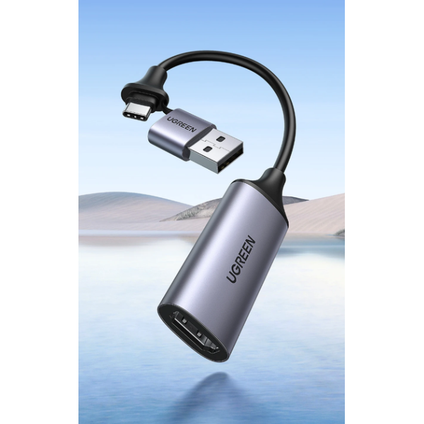 Конвертор сигналу Ugreen CM489 USB-A/Type-C to HDMI Video Capture Device Gray