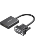 Адаптер-перехідник Ugreen CM513 VGA to HDMI з аудіо та живленням, Black (0.15 м)