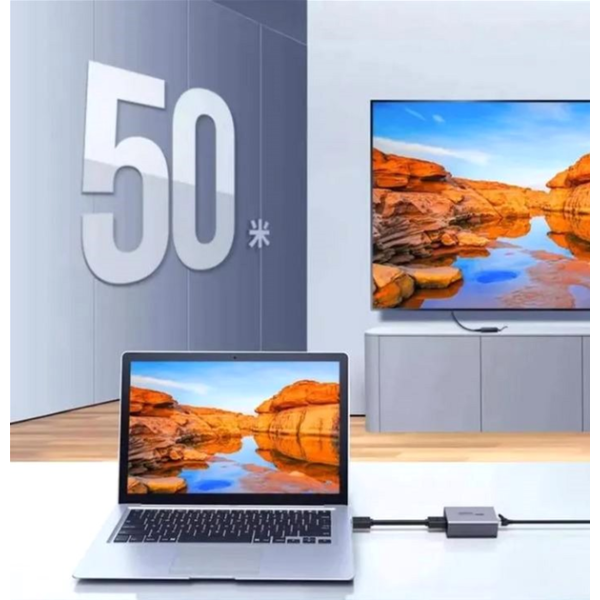 Адаптер HDMI подовжувач Ugreen CM609 Over Ethernet до 50 м, Gray