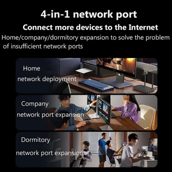Спліттер UGREEN CM633 5-портовий Gigabit Ethernet Switch з алюмінієвим корпусом