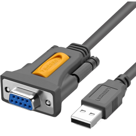 Кабель-адаптер UGREEN CR104 USB 2.0 to RS-232 DB9 Female 1.5м/2м/3м Black