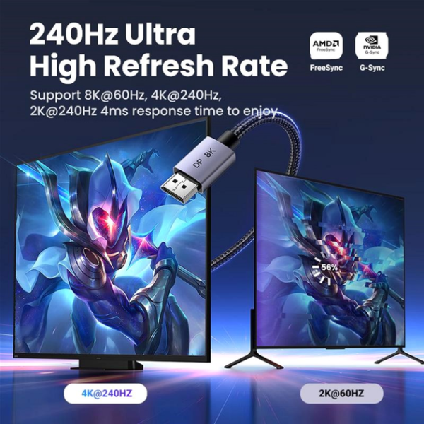 Кабель UGREEN DP120 DisplayPort to DisplayPort 1.4 8K@60Hz, Black