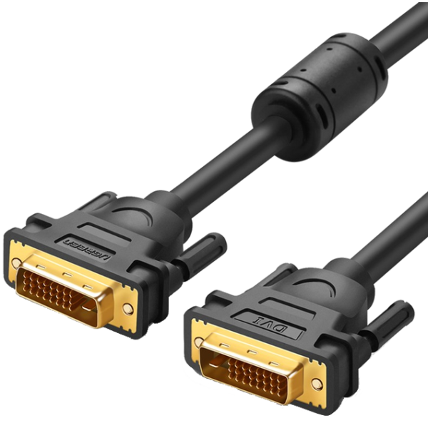 Кабель UGREEN DV101 DVI (24+1) Male to Male Cable Gold Plated Black
