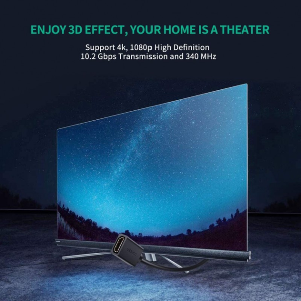 Кабель-подовжувач UGREEN HD107 HDMI Male-Female Extension 0.5м / 1м Black (4K, HDMI 2.0)