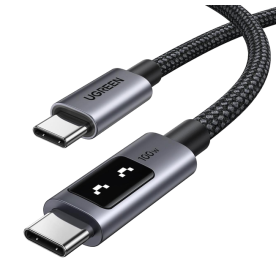 Кабель UGREEN UNO L509 USB-C to USB-C PD100W з LED-індикатором, чорний