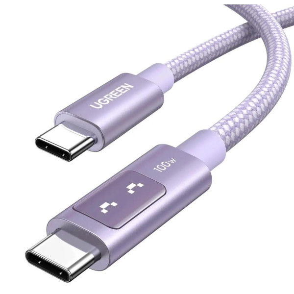 Кабель UGREEN UNO L509 USB-C to USB-C PD100W з LED-індикатором, чорний