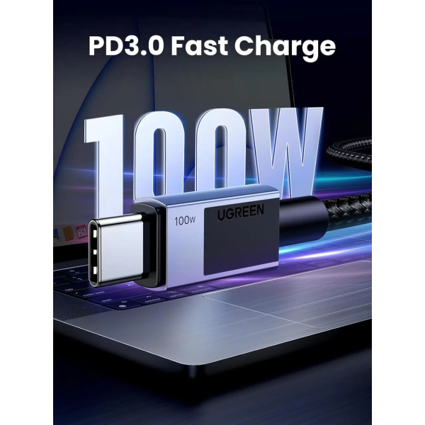 Кабель UGREEN USB-C to USB-C 100W Space Gray (L512)