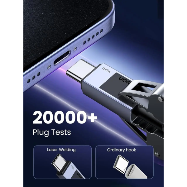 Кабель UGREEN USB-C to USB-C 100W Space Gray (L512)