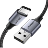 Кабель Ugreen L514 USB Type-C 3A (1 м, чорний) з алюмінієвим корпусом і нейлоновим обплетенням