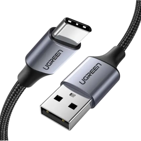 Кабель Ugreen L514 USB Type-C 3A (1 м, чорний) з алюмінієвим корпусом і нейлоновим обплетенням