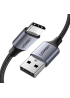 Кабель Ugreen L514 USB Type-C 3A (1 м, чорний) з алюмінієвим корпусом і нейлоновим обплетенням