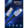 Кабель Ugreen L514 USB Type-C 3A (1 м, чорний) з алюмінієвим корпусом і нейлоновим обплетенням