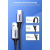 Кабель Ugreen L514 USB Type-C 3A (1 м, чорний) з алюмінієвим корпусом і нейлоновим обплетенням