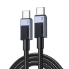 Кабель UGREEN L524 USB-C to USB-C PD 60W (3A) Fast Charging Braided Cable — Space Gray