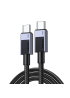 Кабель UGREEN L524 USB-C to USB-C PD 60W (3A) Fast Charging Braided Cable — Space Gray