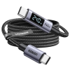 Кабель UGREEN L530 USB-C to USB-C 240W з дисплеєм Fast Charging Cable 1m (Space Gray)