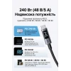 Кабель UGREEN L530 USB-C to USB-C 240W з дисплеєм Fast Charging Cable 1m (Space Gray)