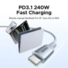 Кабель UGREEN L534 USB-C to USB-C 240W USB-IF Certified Soft Braided Cable (Starlight Blue)