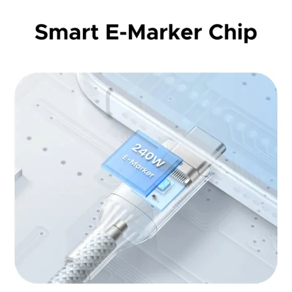 Кабель UGREEN L534 USB-C to USB-C 240W USB-IF Certified Soft Braided Cable (Starlight Blue)