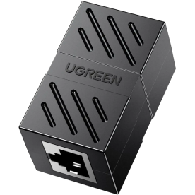 З'єднувач витої пари RJ45 Ugreen NW114 Cat7/Cat6/Cat5e Ethernet розʼєм-подовжувач, Black/White
