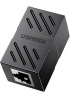 З'єднувач витої пари RJ45 Ugreen NW114 Cat7/Cat6/Cat5e Ethernet розʼєм-подовжувач, Black/White