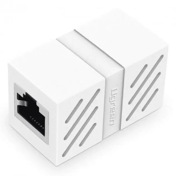 З'єднувач витої пари RJ45 Ugreen NW114 Cat7/Cat6/Cat5e Ethernet розʼєм-подовжувач, Black/White