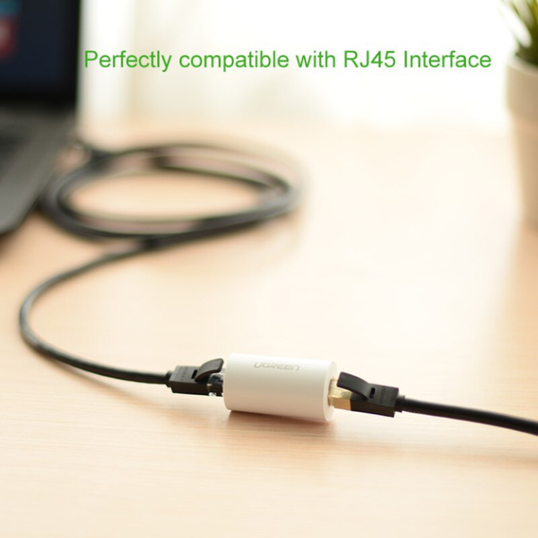Захисний Ethernet-адаптер від грози Ugreen RJ45 NW116, Black/White