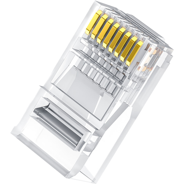 Конектори UGREEN Cat 6 RJ45 8P8C Ethernet (100 шт, прозорі)