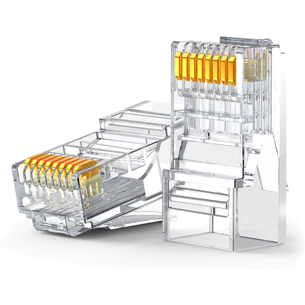 Конектори UGREEN Cat 6 RJ45 8P8C Ethernet (100 шт, прозорі)