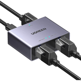 З'єднувач витої пари Ugreen NW301 Gigabit Ethernet Splitter 1 to 2, Grey