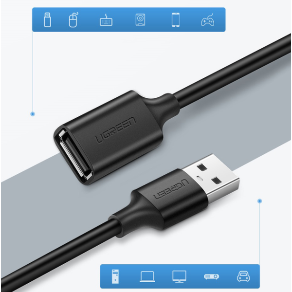 Кабель UGREEN US103 UGREEN US103 USB 2.0 Extension Cable Male to Female