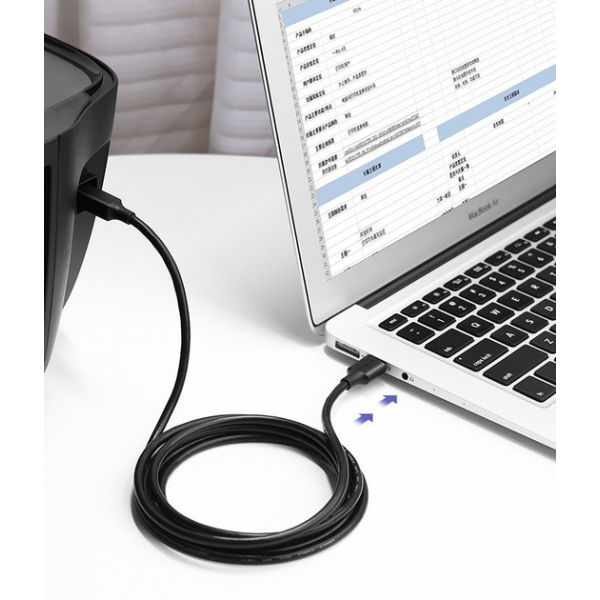 Кабель Ugreen US135 USB 2.0 AM to BM Print Cable Black