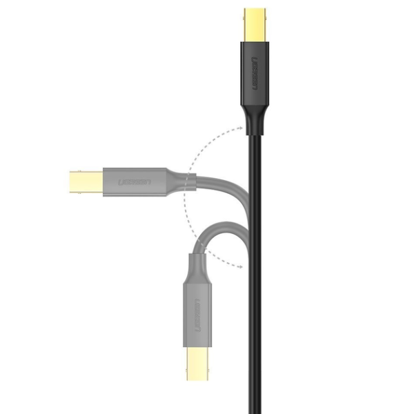 Кабель Ugreen US135 USB 2.0 AM to BM Print Cable Black