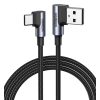 Кабель UGREEN US176 USB 2.0 90° to USB-C 90° QC3.0 3A 480Mbps Black