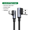 Кабель UGREEN US176 USB 2.0 90° to USB-C 90° QC3.0 3A 480Mbps Black