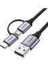 Універсальний кабель UGREEN US177 USB-A → Micro-USB + USB-C 3A 1м Black