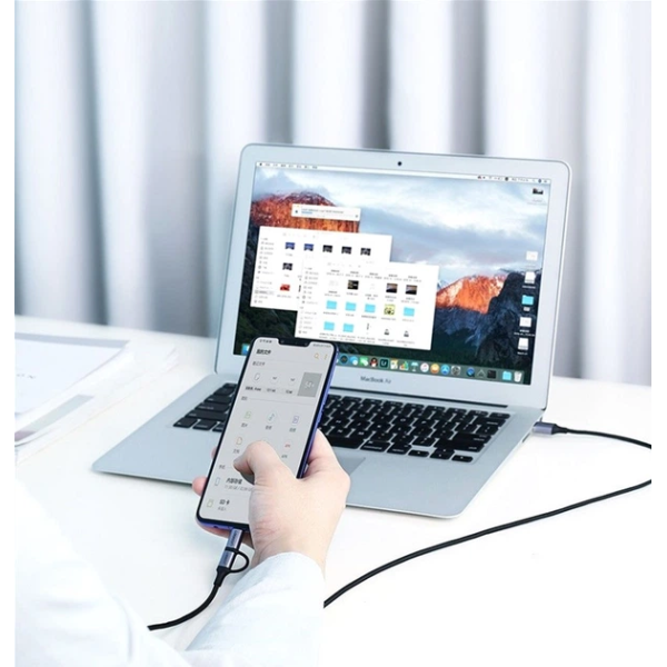 Універсальний кабель UGREEN US177 USB-A → Micro-USB + USB-C 3A 1м Black