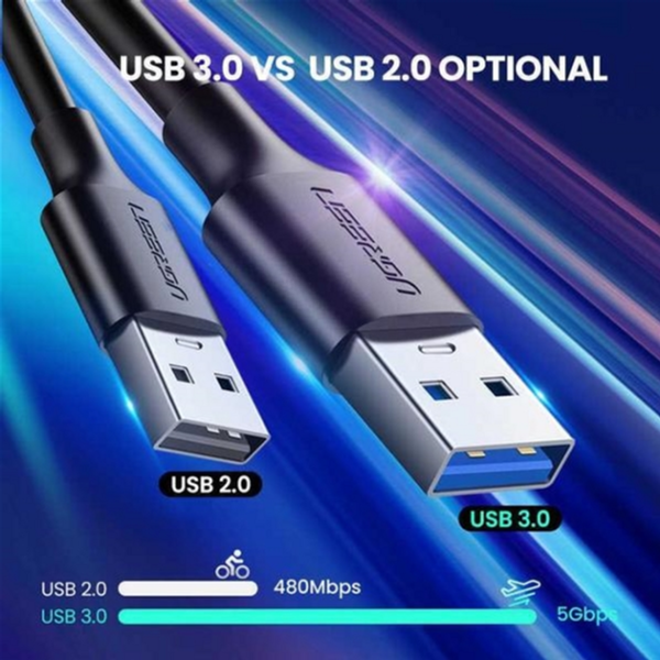 Кабель UGREEN US184 USB 3.0 A Male to Type C Male Cable Nickel Plating