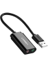 Звукова карта UGREEN US205 USB 2.0 до 3.5 мм AUX TRRS (Mic + Ear) | 15 см, чорна