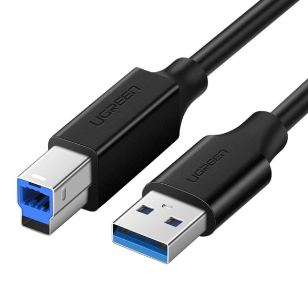 Кабель UGREEN US210 USB 3.0 AM to BM Print Cable (1м / 2м, Black)