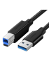 Кабель UGREEN US210 USB 3.0 AM to BM Print Cable (1м / 2м, Black)